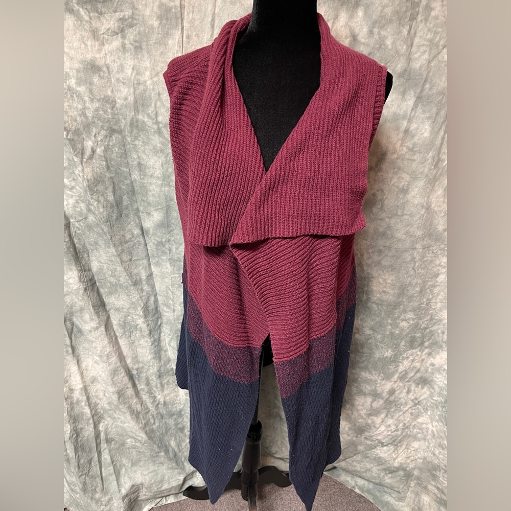 Land’s End Open Sleeveless Overlap Sweater